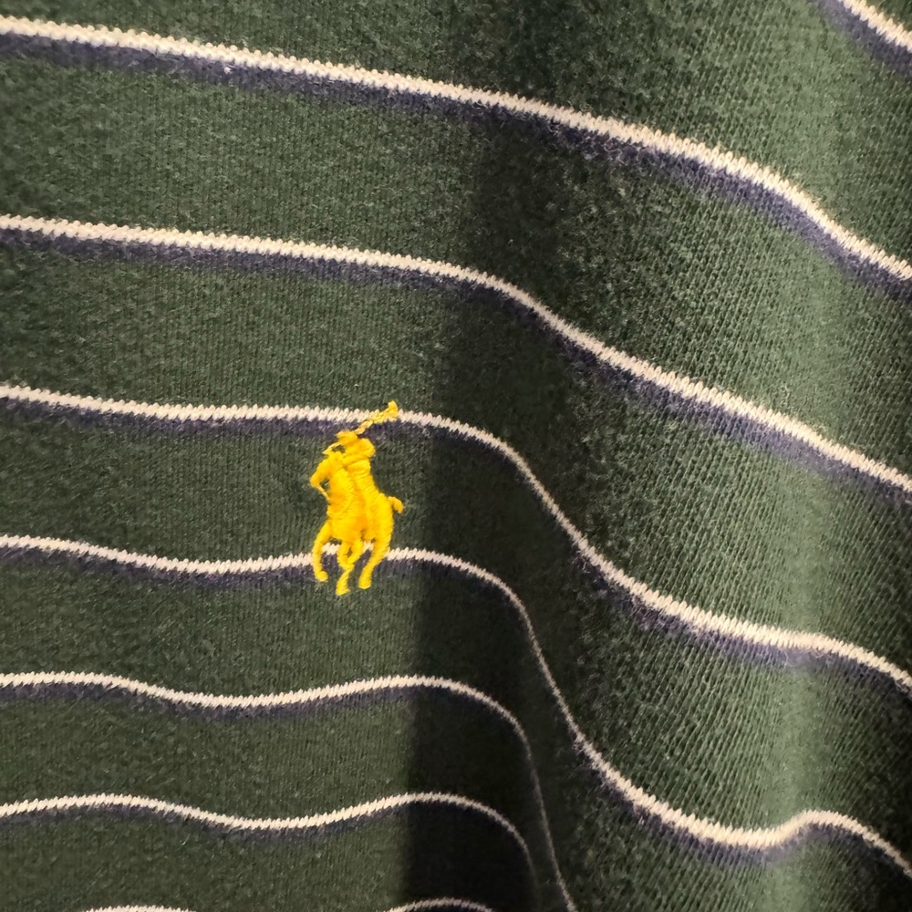 Ralph Lauren Dark Green Striped Polo Shirt - Picture 2 of 3